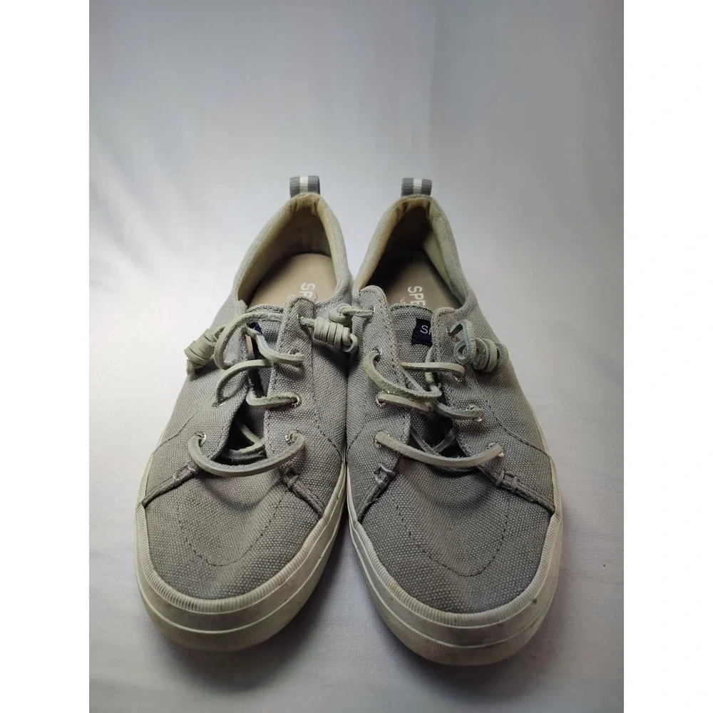 Sperry Top-Sider Crest Vibe Gray Canvas Boat Sneaker Womens US 8M STS99042